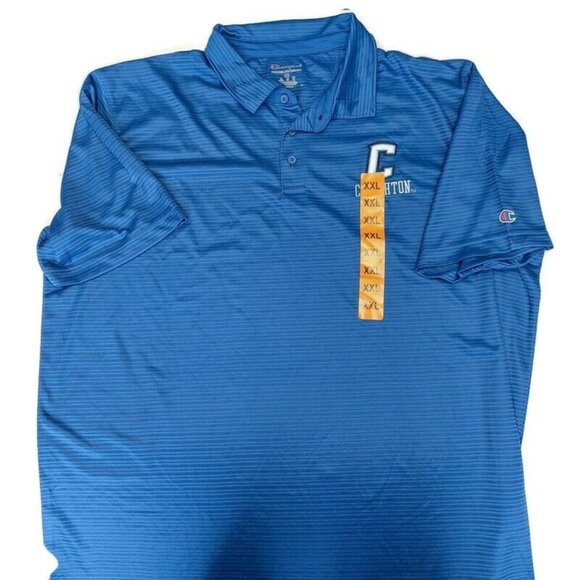 Champion Creighton Bluejays Mens Size XXL Performance SS Golf Polo Shirt Blue - Picture 1 of 5